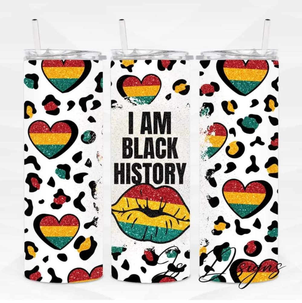 I am black history 20 oz skinny tumbler